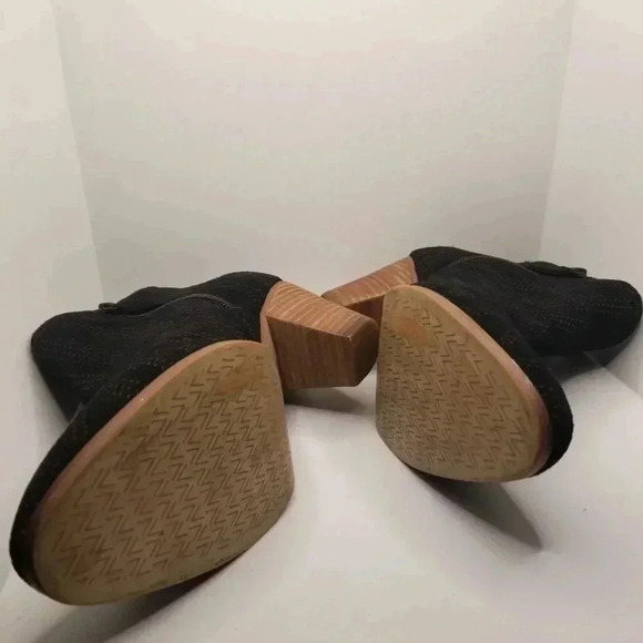 Violet & Red Black Leather Suede Western Style Jensen Booties Sz 8M - Picture 5 of 16